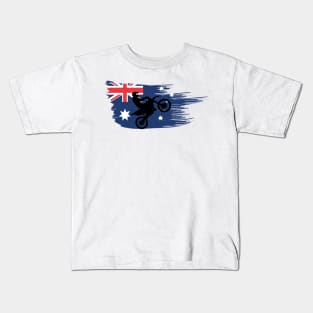 Awesome Australian flag Dirt bike/Motocross design. Kids T-Shirt